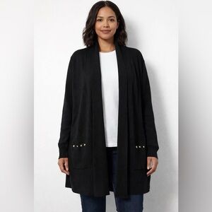 Magaschoni Black Knit Open Cardigan